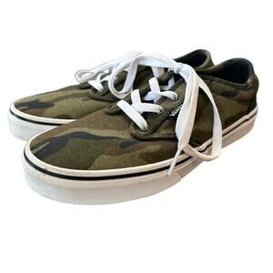 Vans Off the Wall Green Camo Lo Sneakers Youth Sz 6/Women 8 Military Goblincore